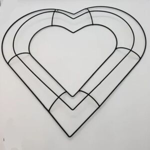 Black Heart Shaped Metal Wire Wreath Form Frame (Multiple Available)